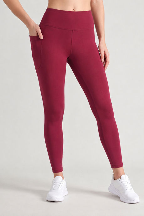 Zelocity Quick Dry Gym Leggings - Beet Red — image 2
